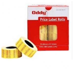Oddy Price Lable Rolls Yellow M.R.P. Pack Of 10 Rolls, PLR - YM 600